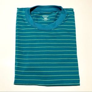Patagonia Men's Striped Capilene T-Shirt Size Large Teal Turquoise